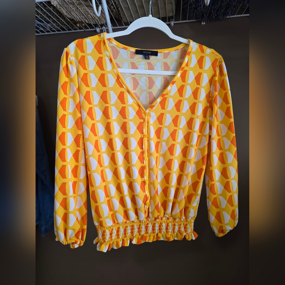 Ladies Eclair 3/4 Length Sleeve Blouse